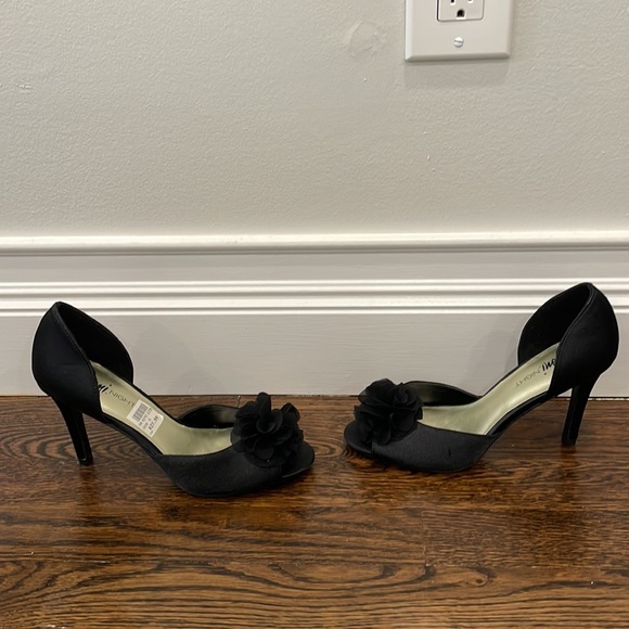 Fioni Black Satin Three Inch Heels - Picture 4 of 8